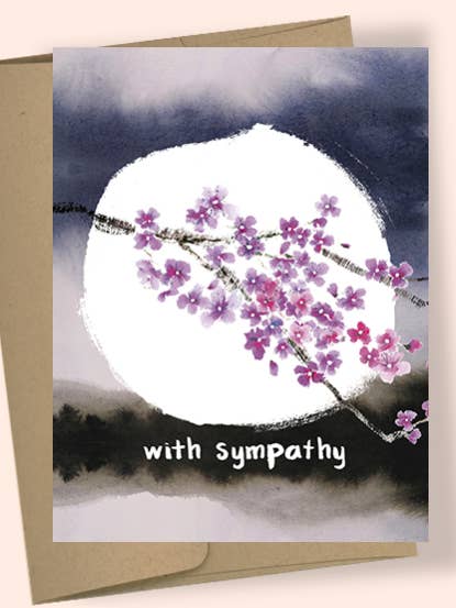 MOON SYMPATHY WATERCOLOR GREETING CARD for wholesale by Studio Masha D'yans