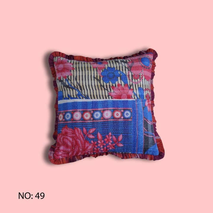 Annahmol - Wholesale Throw Pillow Cover - One of a Kind Vintage Kantha & Ikat Pillow 225