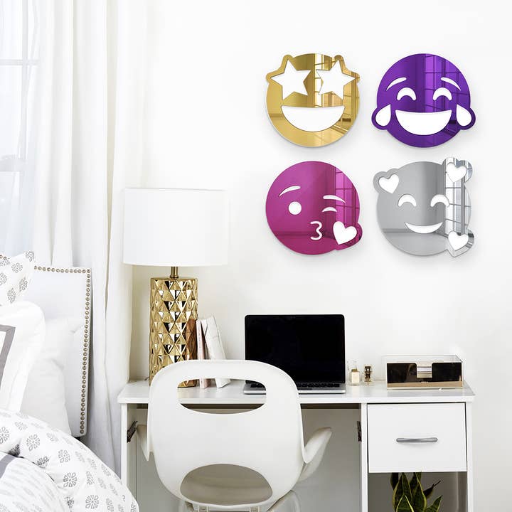 4ArtWorks – wholesale Väggspegel – I kärlek Emoji | Dekorativ Väggspegel