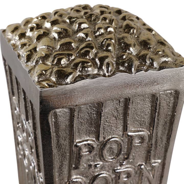 Sagebrook Home - Wholesale Decorative Figurine - Decorative Figurine - Silver Aluminum Popcorn Bucket, 7 in.9