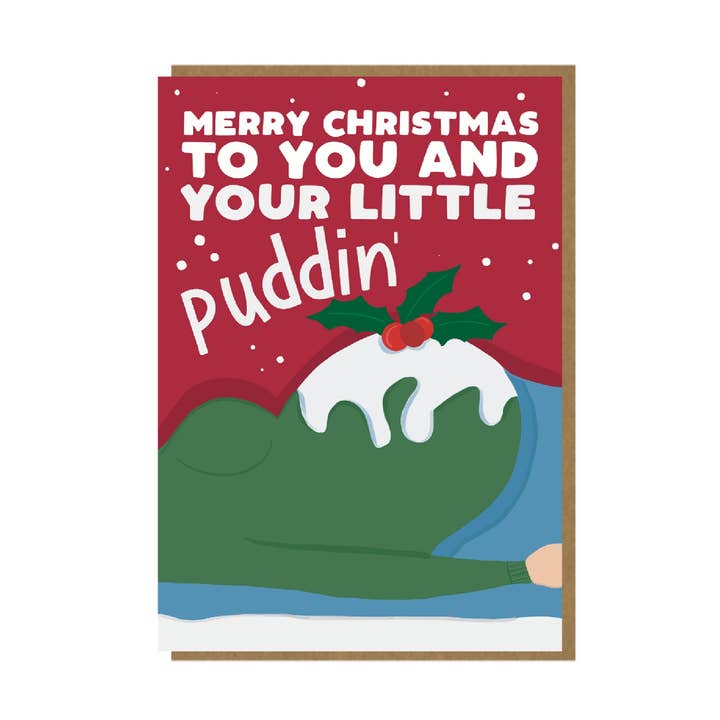 Pudín de Navidad - Tarjeta de Navidad Divertida - Tarjeta Divertida - 4x6" para venta al por mayor de Pickled Prints