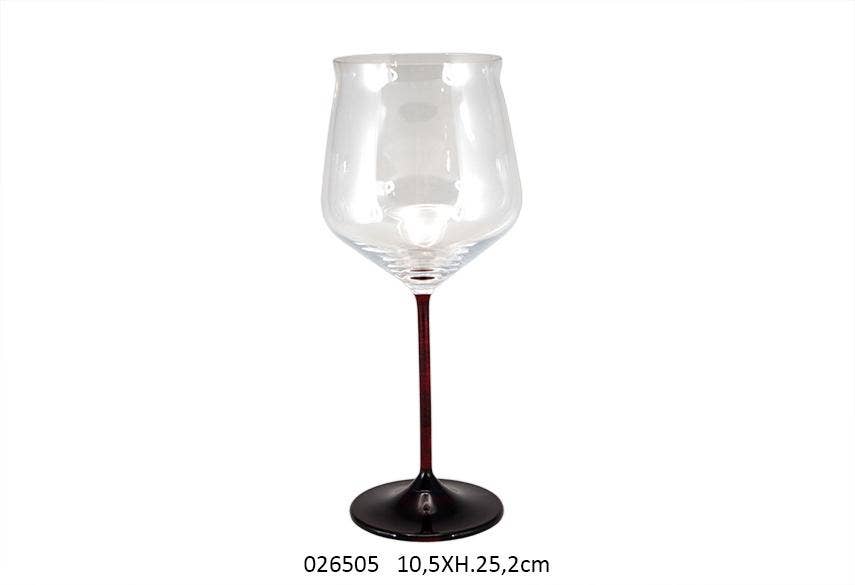Faye - Wholesale Drinking Glass/Cup - Red Stem Glass 'Wine' 10.5 X H. 25.2 cm0