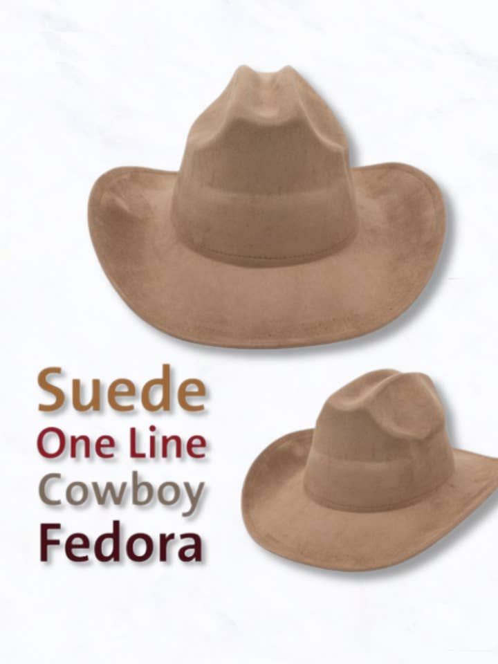 Wildleder Cowboy Fedora Hut mit Einem Band für den Großhandel von Suzie Q USA