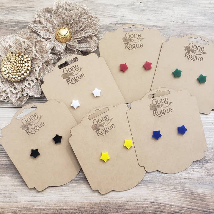 Acrylic Star Stud Earrings for wholesale by Gone Rogue Boutique