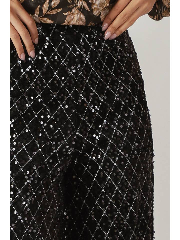 Black A sequin pant - IP8688 for wholesale on Faire