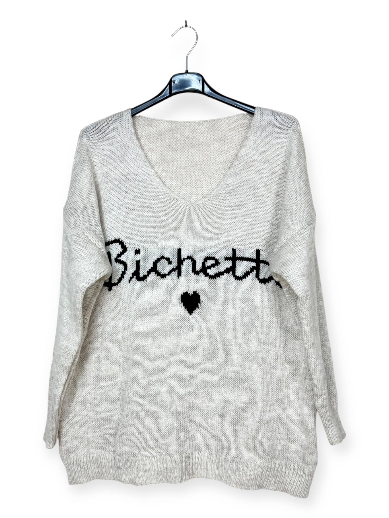 Lucky Nana - Wholesale Knit Sweater - Women's - AH 1066 - Sweater with "Bichette" Inscription6