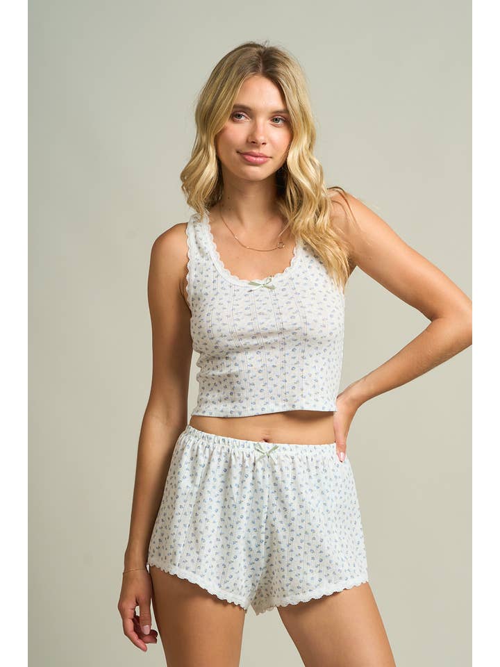 IVORY 7474SET Floral Print Sleep Set for wholesale on Faire3