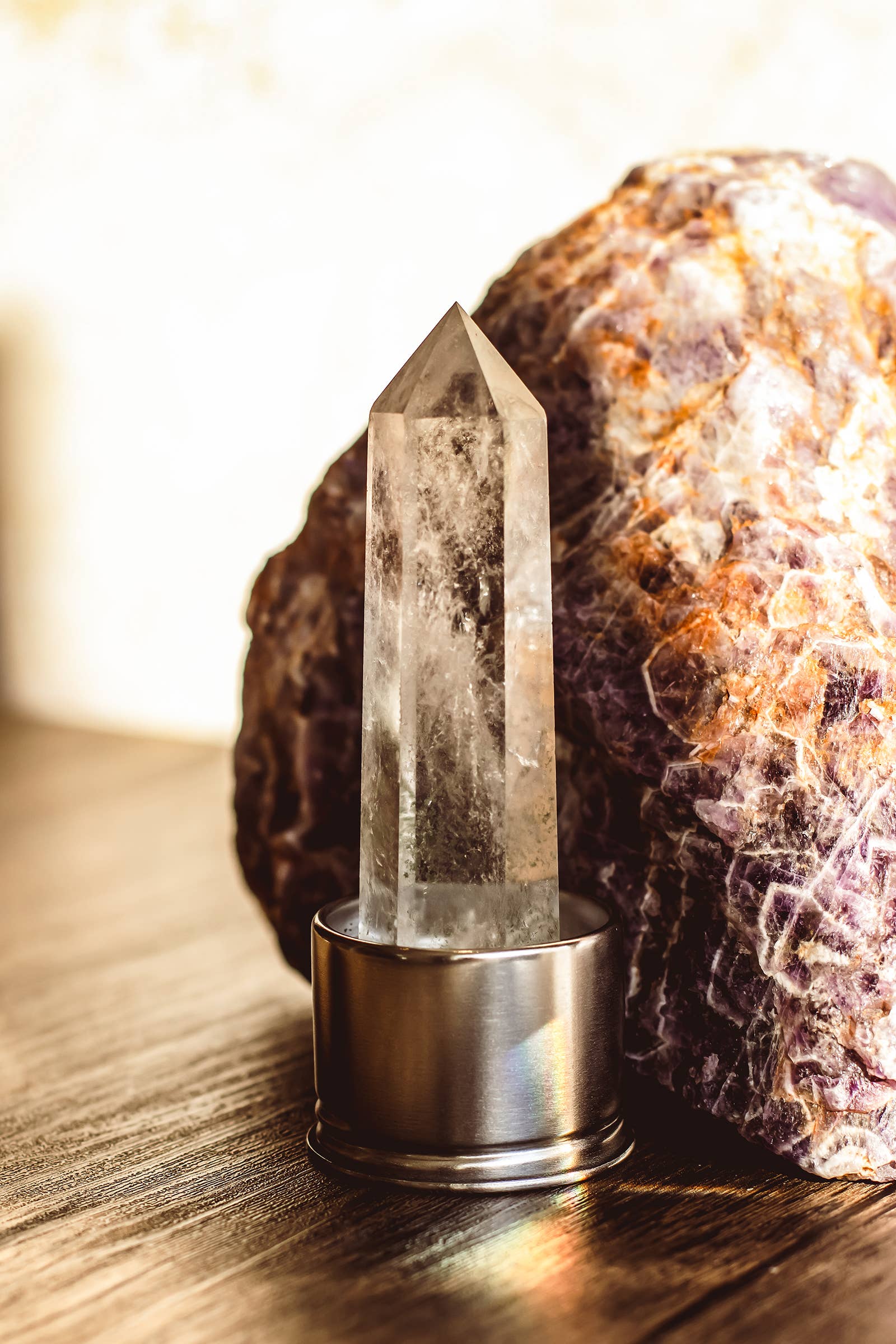 Mindful Living Co. - Wholesale Water bottle - Crystal Infused Glass Water Bottle – Clear Quartz - Clarity3