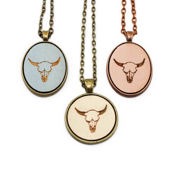 Small Cameo - Pendant Cow Skull for wholesale by Once Again Sam