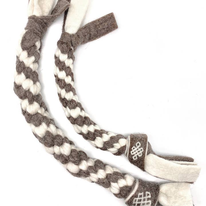 Endless Knot Braided Rope - All-Natural Wool Dog Toy for wholesale by Wooliie