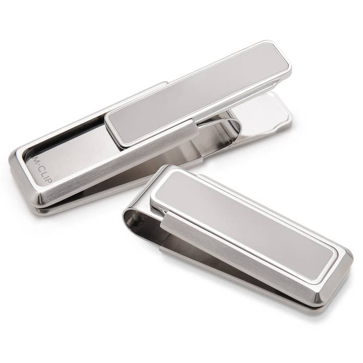 M-Clip - Vendita all'ingrosso Fermasoldi - Unisex - Inox spazzolato con bordo lucido.