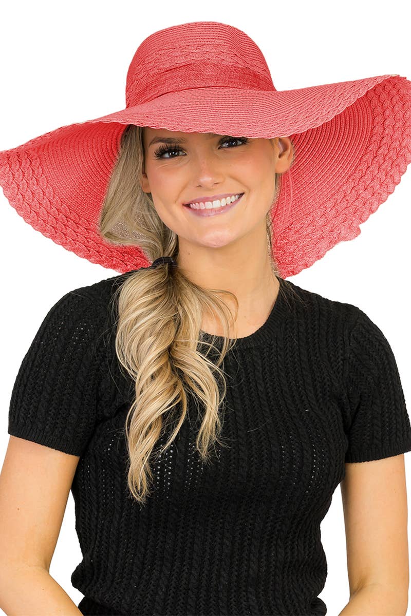 Cap Zone – Engroshandel Stråhat – til kvinder – Kammusling Hem Jute Chiffon bue papir halm Floppy solhat10