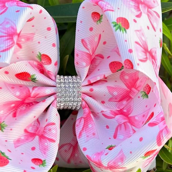 Kids Charm Online - Wholesale Hair Bow - Kids - COQUETTE/STRAWBERRY PRINTED HAIR BOWS. 4PCS/$10 BW-DSG-995
