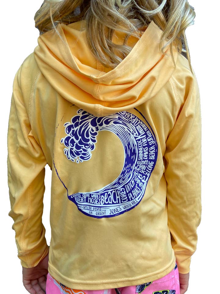 Ungdom Long Island Stark Beach Wave Rash Guard (korall) för wholesale av Long Island Strong