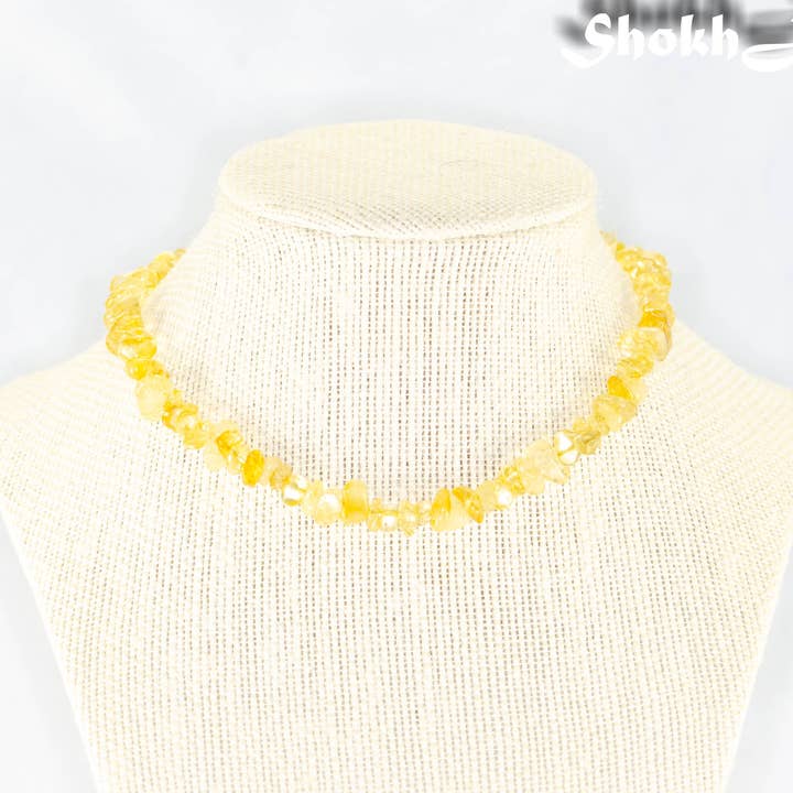 Collier ras du cou en véritable citrine brute pour la vente par Shokh Jewelry