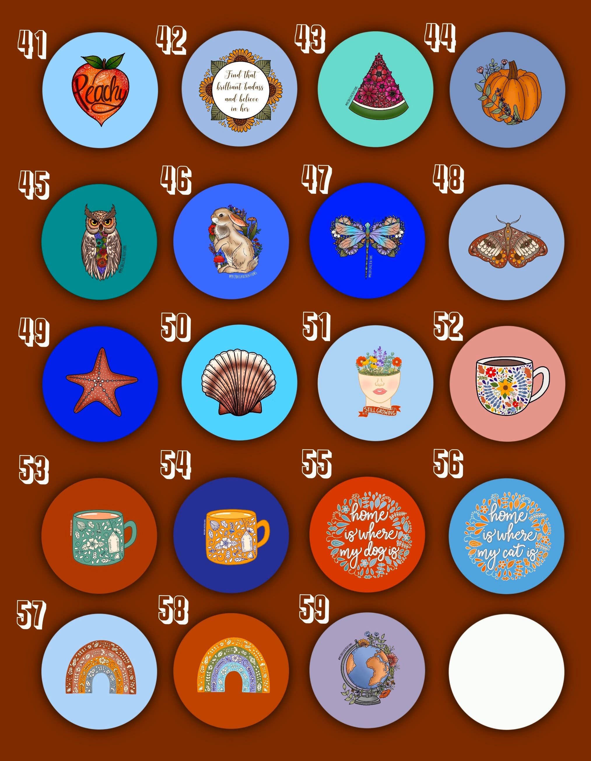 Michaela K Creations – Engroshandel Reversnål/knap – VÆLG - Knappakke (3, 6,10,25,50 knapper)6