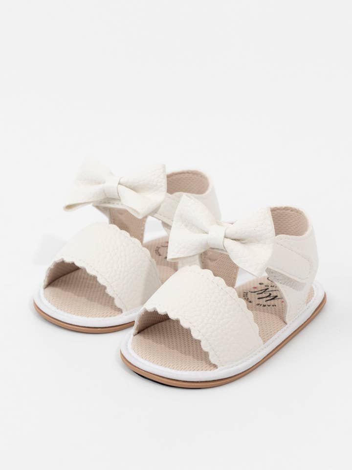 Marie Nicole Clothing - Wholesale Sandals - Baby - Scalloped Bows Baby Sandals