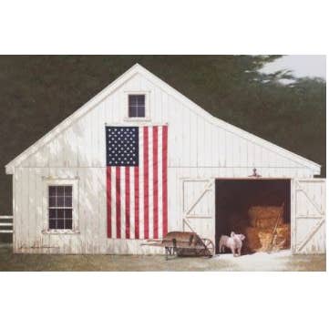 Z274-5P | Barn With Piglet Art Print for wholesale by Roslyn Décor