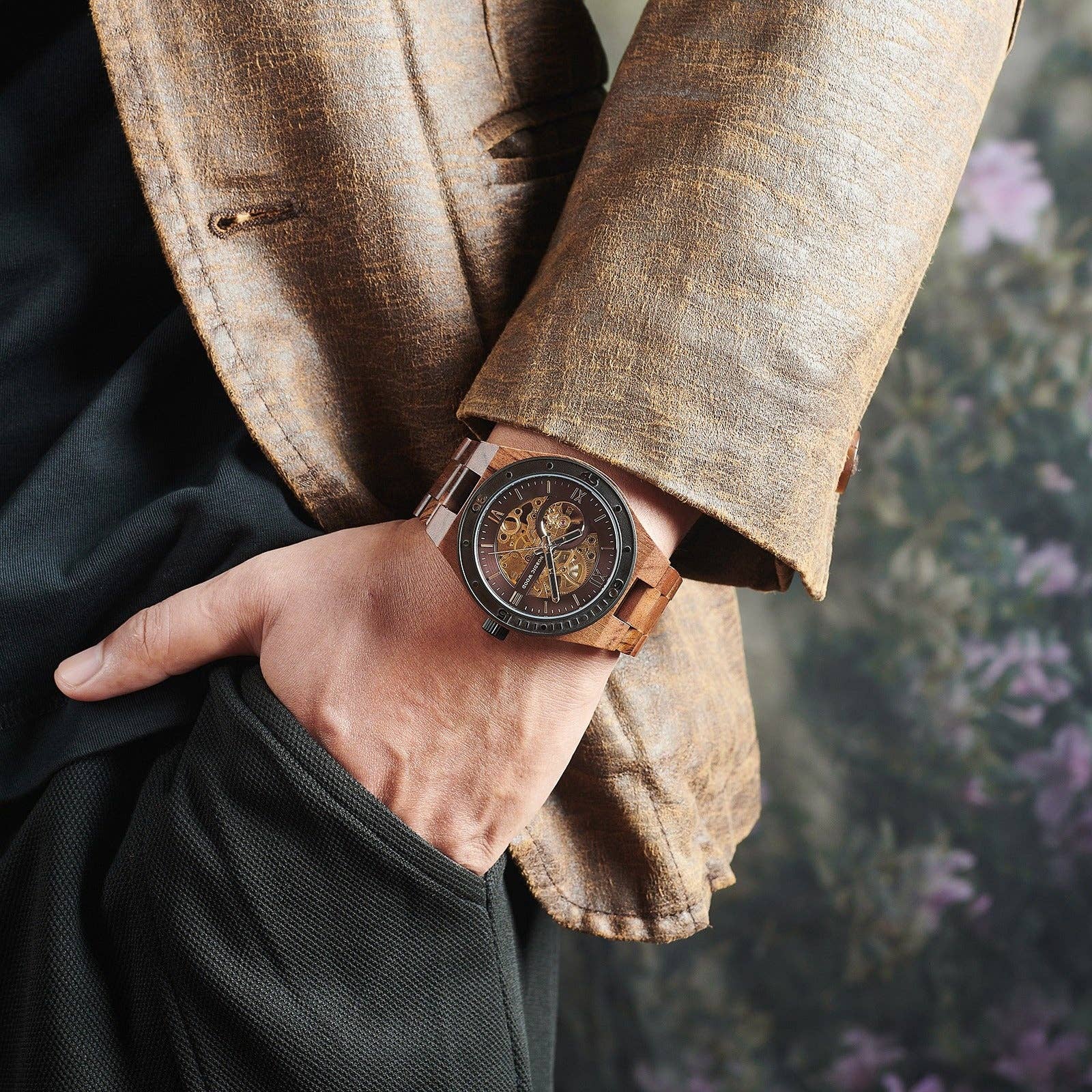 Nordic Wood - Venta al por mayor Reloj de pulsera - Hombre - Koa Tigerwood1