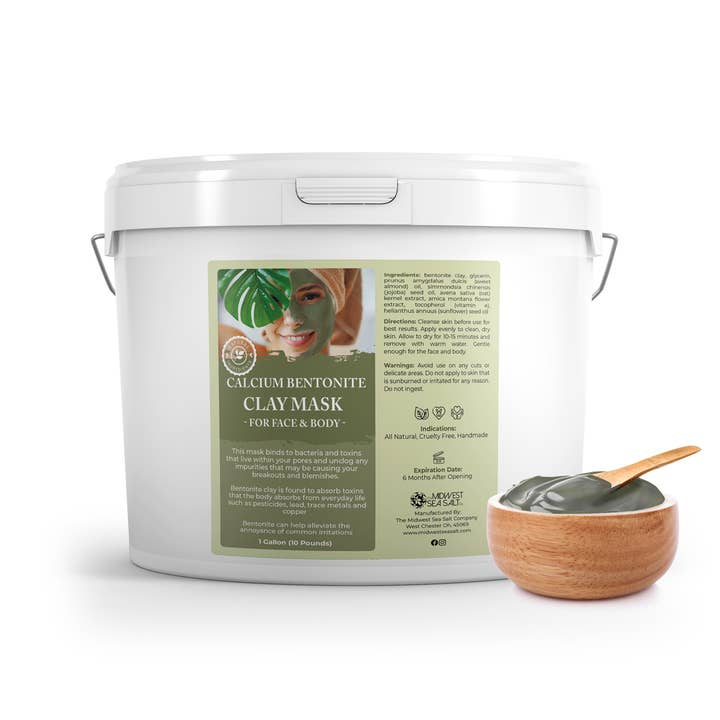 The Midwest Sea Salt Company - Wholesale Skincare Face Mask - Calcium Bentonite Clay Mask - 10lbs (128oz)