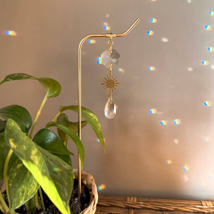Meraki The Studio Co. - Wholesale Garden/Lawn Stake - Plant Stake | Hanging Sun Catcher | Brass Houseplant Sticks