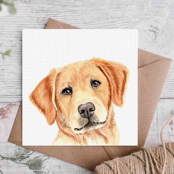 Yellow Labrador Birthday Card/Yellow Lab 1 for wholesale by Cloud Jellybean Art