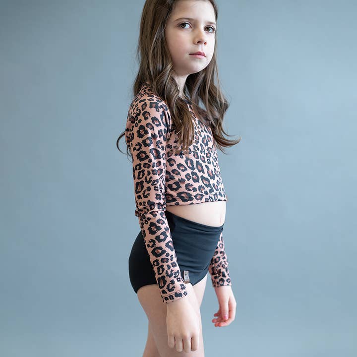 Hadley Erupção Swim Top - Leopardo Castanho por atacado de MINI Street