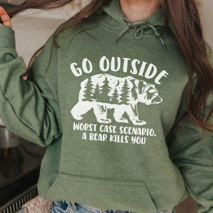 Hilarious Bear Go Outside Crewneck Sweatshirt Hoodie 041 for wholesale by 208T2.0