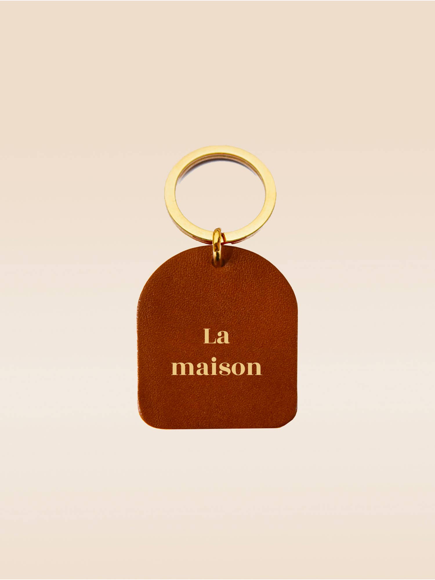 FAUVETTE PARIS – wholesale Nyckelringar - Dam – La maison nyckelring i kamelfärgat läder