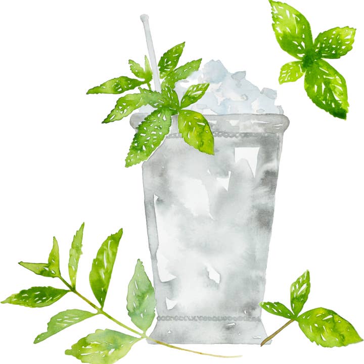 Equestrian/Mint Julep with Mint Leaves Hand Towel for wholesale by Ox Bow Decor