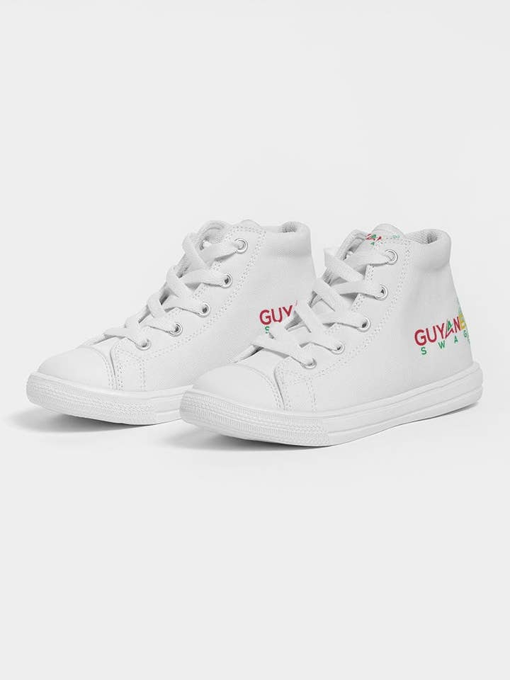Tênis infantil unissex de lona de cano alto Guyanese Swag Guyana Map por atacado de Guyanese Swag