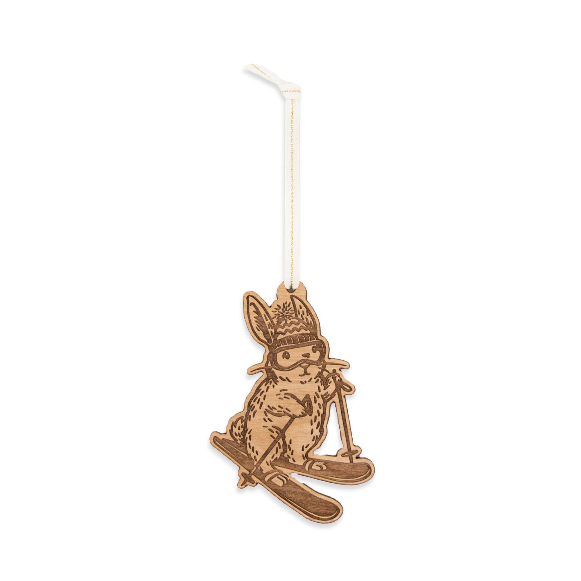 Hereafter - Wholesale Ornament - Ski Bunny Wood Ornament2