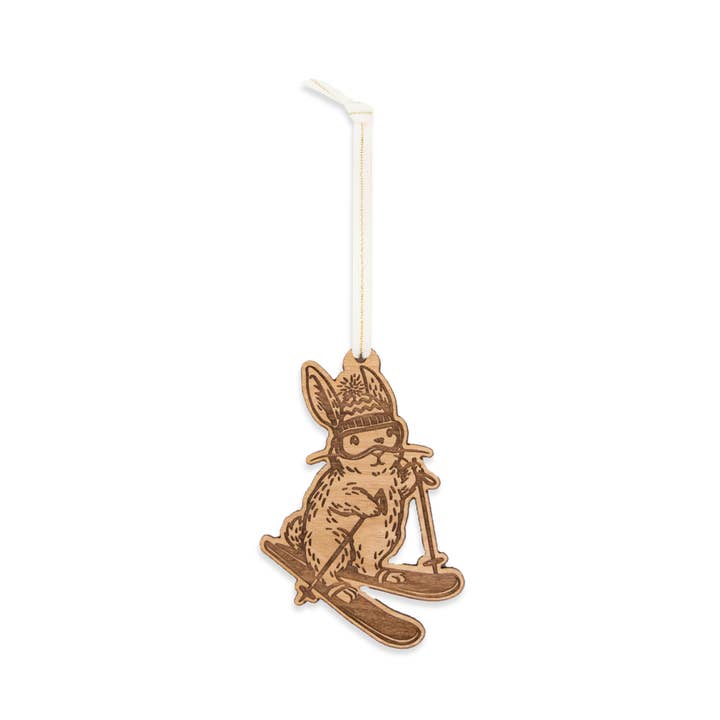 Hereafter - Wholesale Ornament - Ski Bunny Wood Ornament2