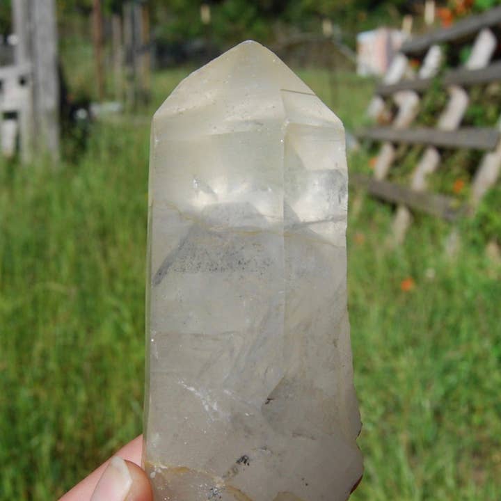 5.25in 388g Isis Face Golden Healer Lemurian Quartz Crystal for wholesale by Caspar Curiosities