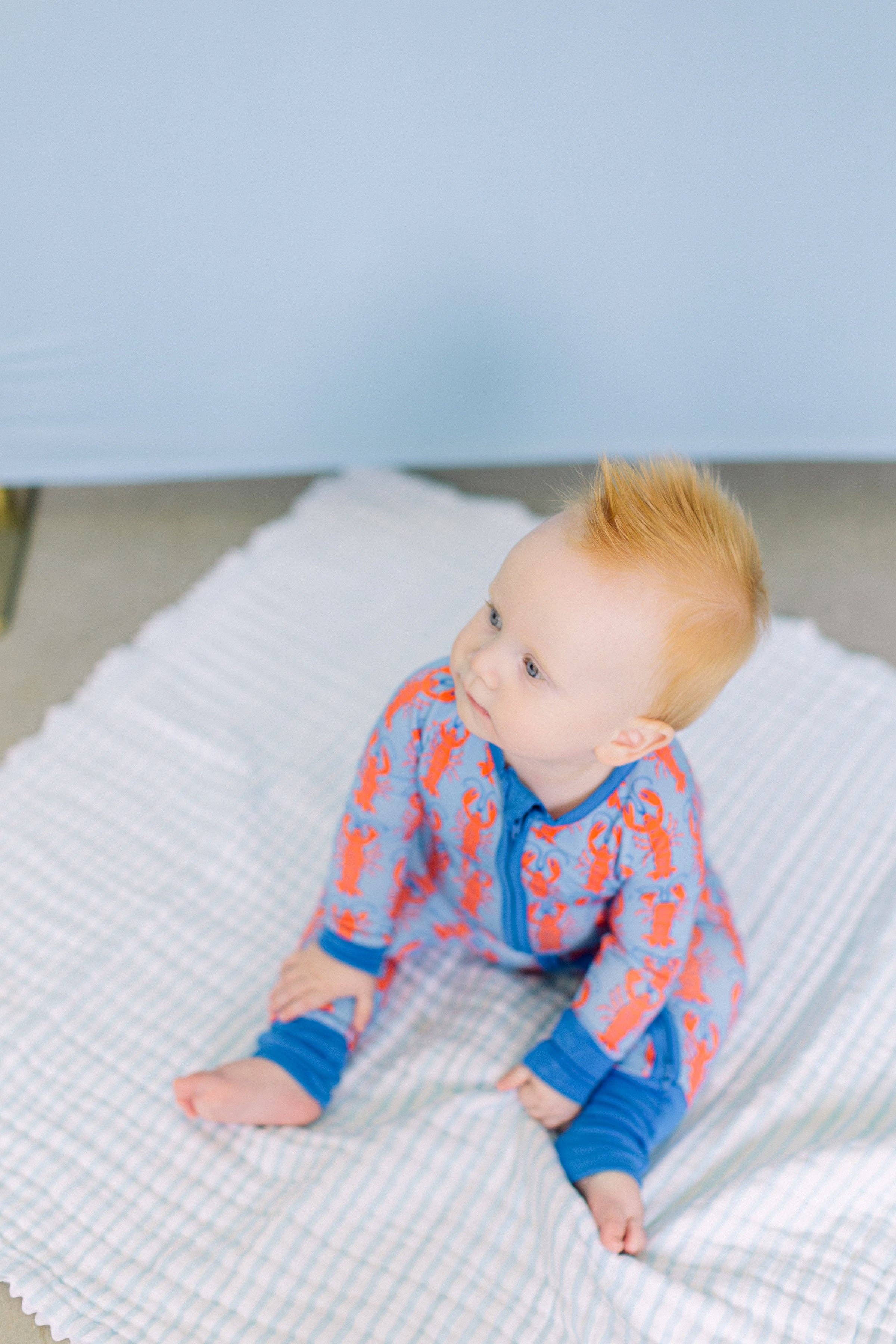 Poppy Kids Co - Wholesale Jumpsuit - Baby - Lobster Premium Zipper Romper