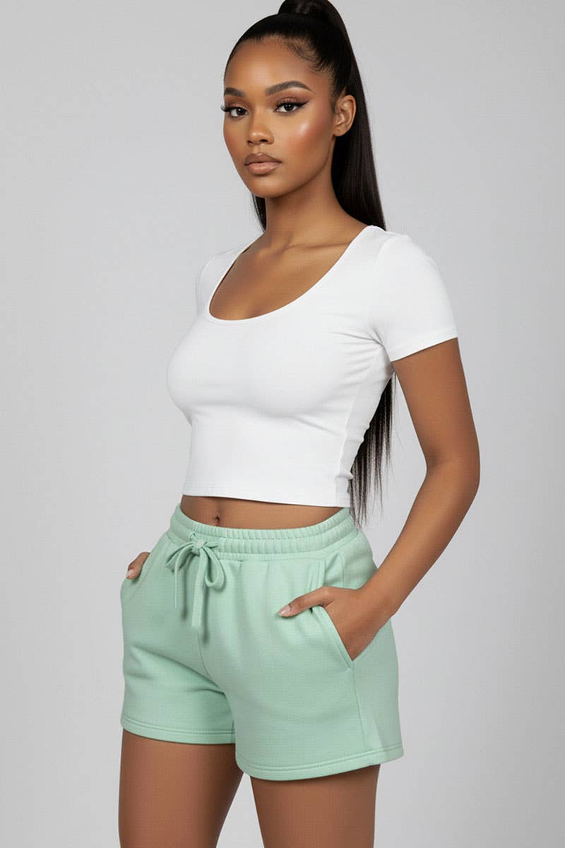 CAPELLA APPAREL - Wholesale Korte broeken - Dames - French Terry korte broek met verstelbare tailleband6