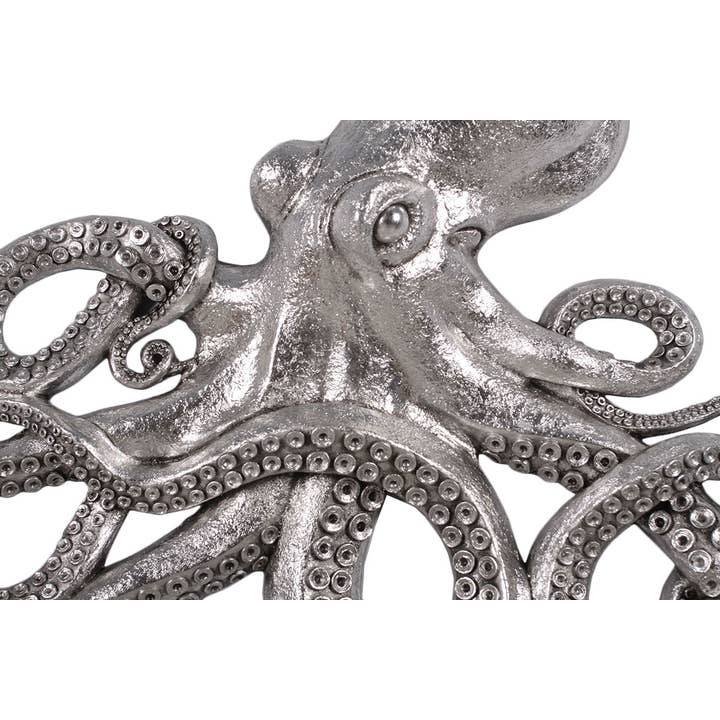 Awesome Octopus Wall decor Silver leaf 29"Hx 32"Wx5"d for wholesale by Nautical Tropical Imports