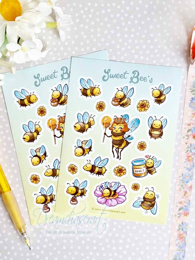 Söta Biets klistermärkesark för wholesale av Dreamchaserart