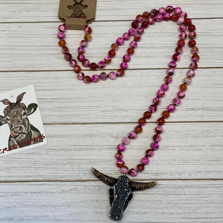 Crazy Heifers Wholesale - Wholesale Pendant/Charm Necklace - Steer Head Necklace NEW Colors2