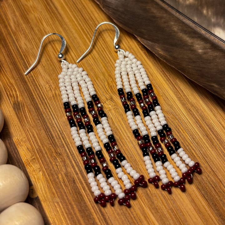Earth Toned Neutrals - Hand-Beaded Earrings for wholesale by Eagle Woman Prints