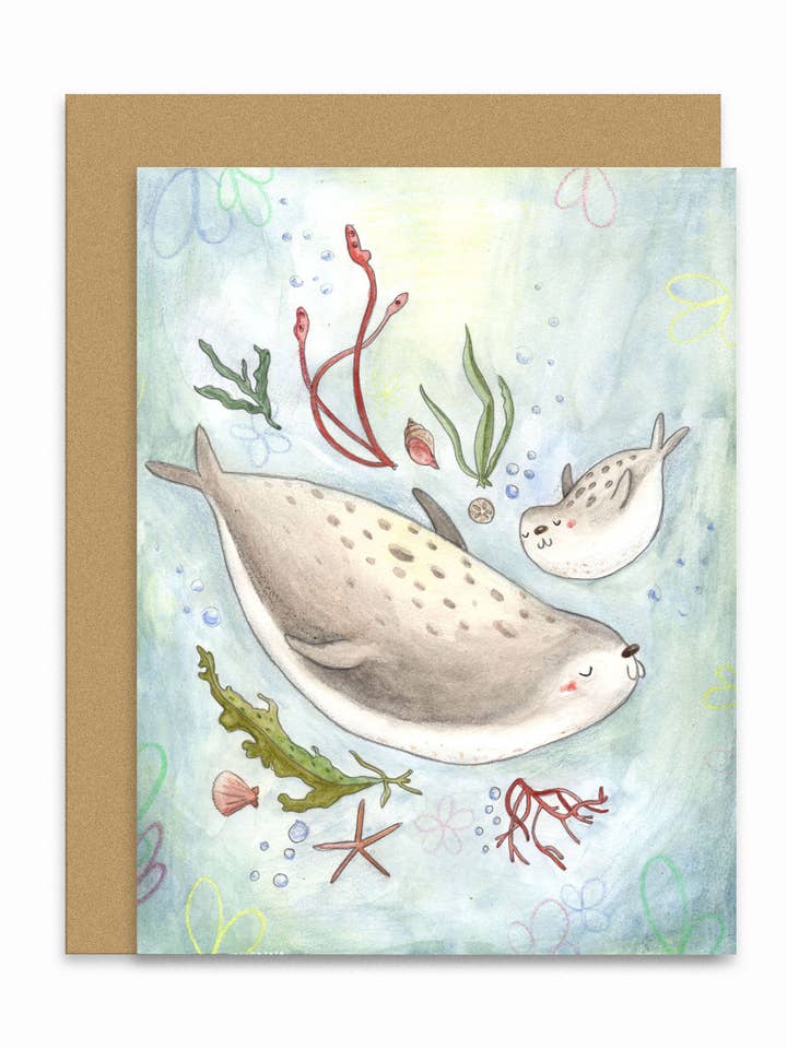 Seals Card for wholesale by Lindsay Blevins Illustration