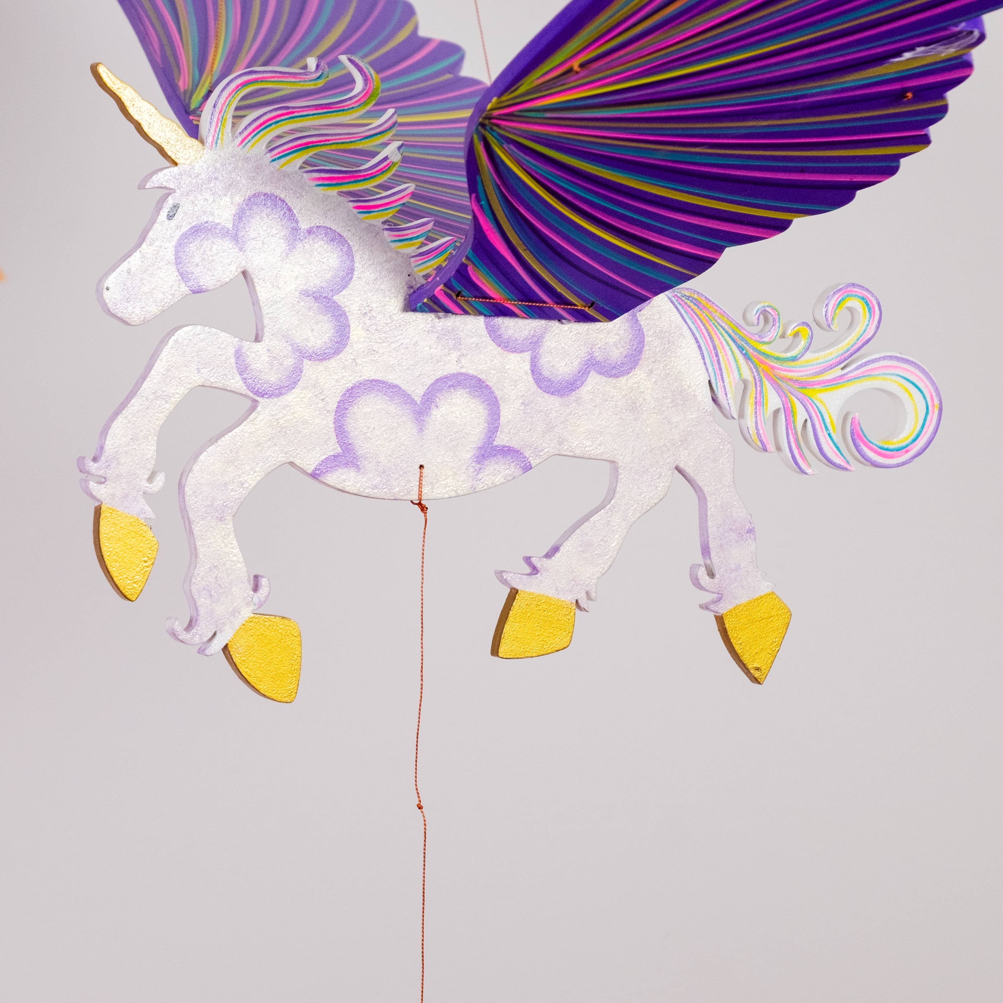 Tulia's Artisan Gallery - Wholesale Mobile - 32" Unicorn Alicorn Flying Mobile4