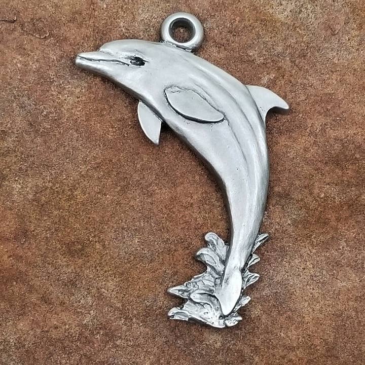 Schumann Sculpture - Vendita all'ingrosso Decorazione - Ornamento in peltro di delfini, statuetta di delfino, scultura di delfino, ornamenti in peltro, ornamenti natalizi, statuette della fauna selvatica, arte naturale