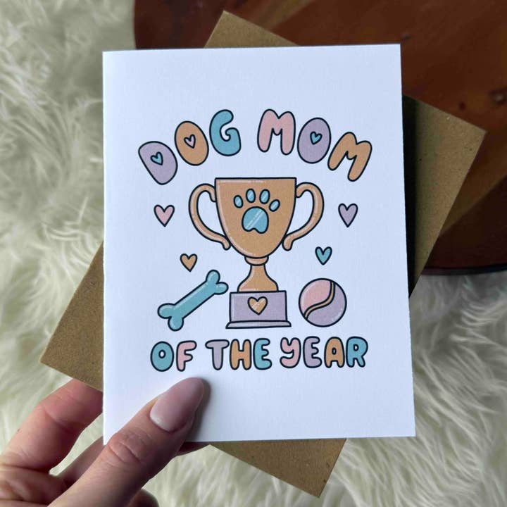 "Dog Mom Of The Year" Greeting Card for wholesale by Big Moods