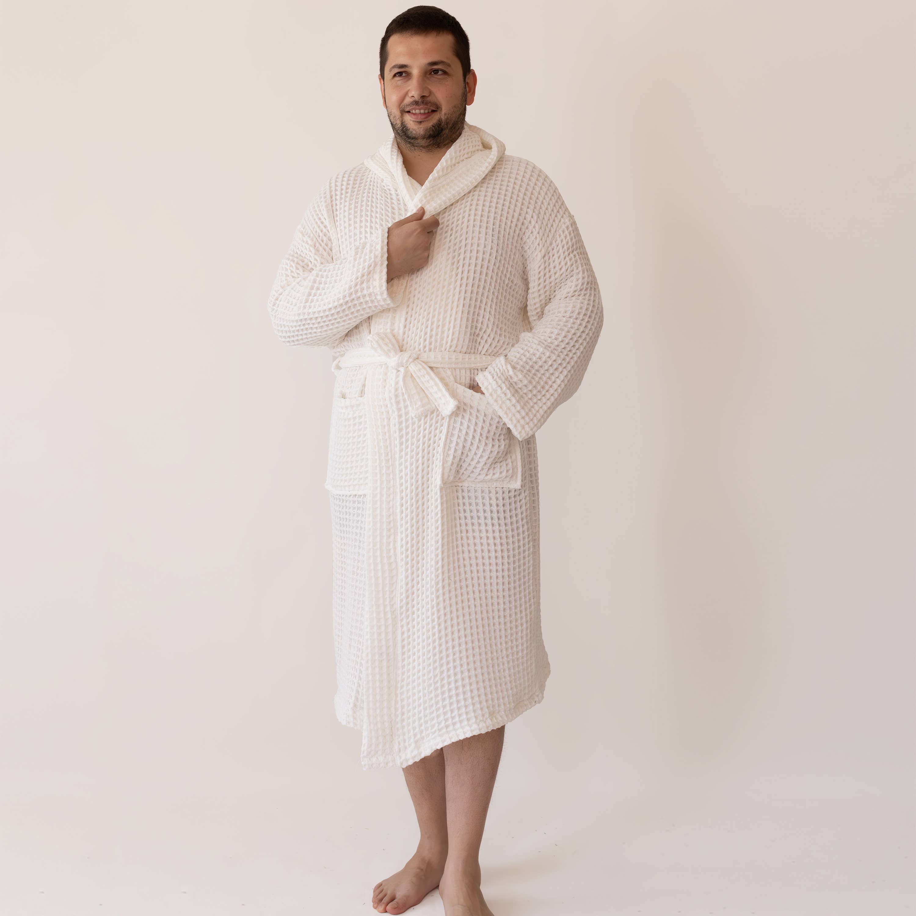 Vivamaison – Engroshandel Morgenkåbe - Unisex – Premium Vaflet Bomuld Badekåbe, Unisex Spa Komfort14