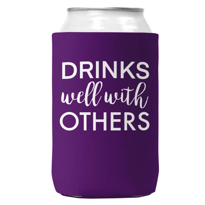 Drinks Well With Others Can Coozie Cooler for 12oz Cans for wholesale by Wi-Wear
