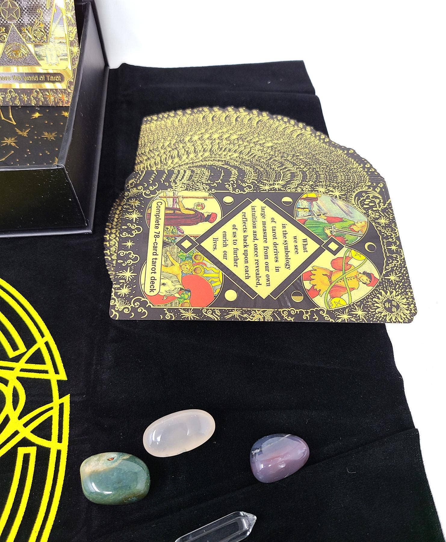 GREENROOTS USA LLC - Wholesale Tarot Cards - Rider-Waite Black Gold Foil Tarot Card Box Gift Set7