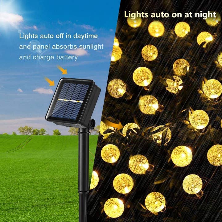 Perfect Holiday - Wholesale String Lights - Perfect Holiday 30 LED Solar String Light bulbs - Warm White