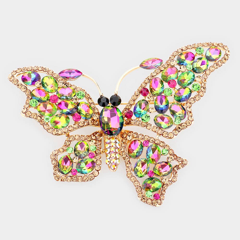 Sensibling Corp. - Wholesale Brooch - Multi Stone Butterfly Pin Brooch10