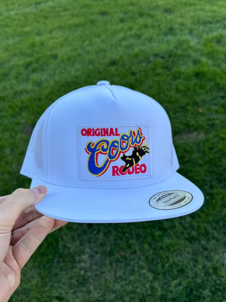 Original Rodeo White Snapback for wholesale by River Bent Hat Co.